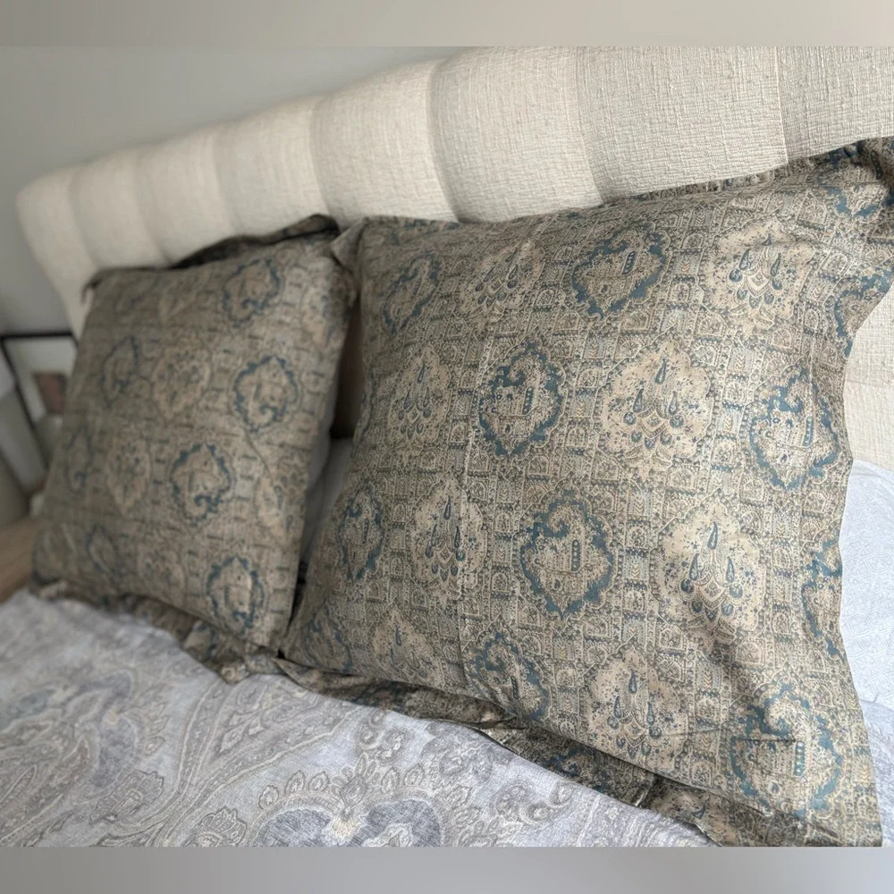 Restoration Hardware Italian Byzantine Fresco Sateen European Pillow Shams